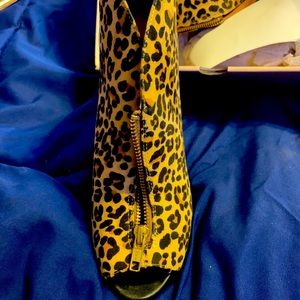 Cheetah print booties